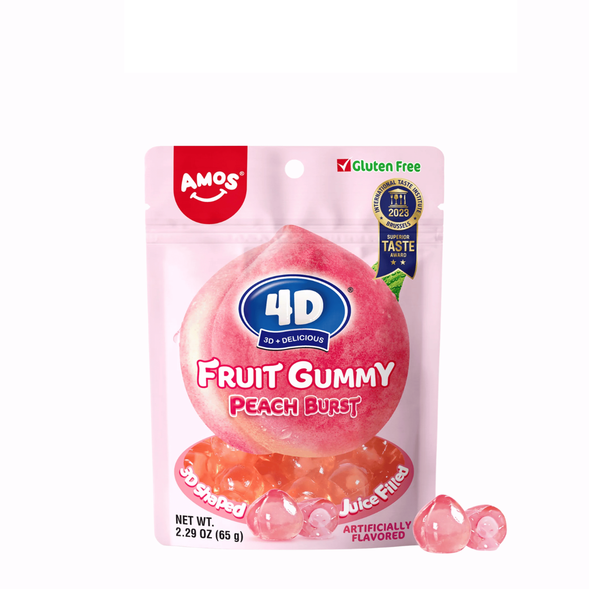 AMOS 4D FRUIT GUMMY PEACH BURST - CHINA ORIGIN