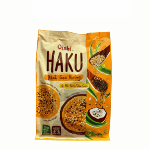 OISHI HAKU BAKED RICE CRACKER SEASAME COCONUT CRISPY - VIETNAM ORIGIN