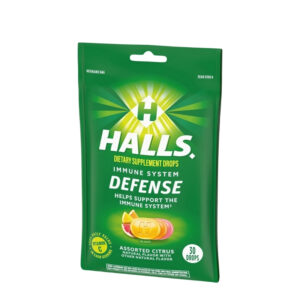 HALLS DEFENSE ASSORTED CITRUS NATURALLY AND ARTIFICIALLY FLAVORED DIETARY SUPPLEMENT DROPS