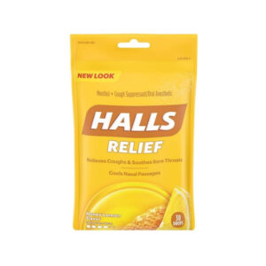 HALLS RELIEF HONEY LEMON FLAVOR COUGH DROPS GETHALLS