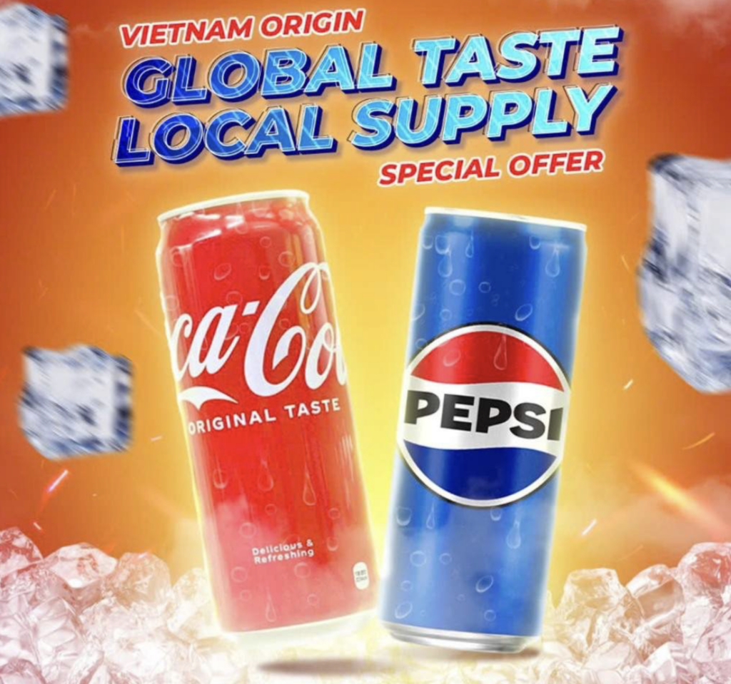CocaCola and Pepsi - FMCG supplier - FMCG distributor - wholesale - Vietnam origin