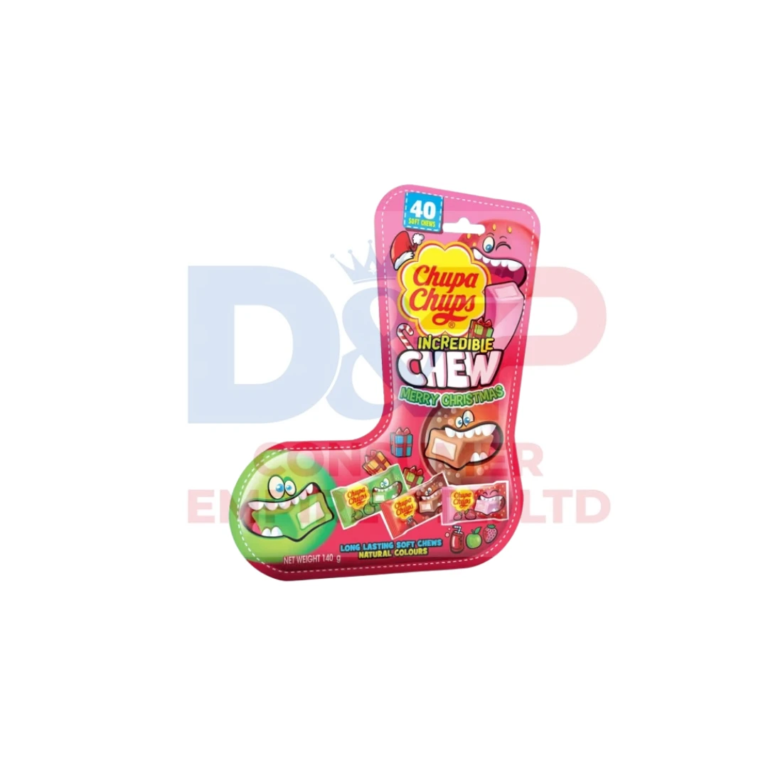 CHUPA CHUPS INCREDIBLE CHEW MERRY CHRISTMAS 40 SOFT CHEWS WHOLESALE 140G - AUSTRALIA ORIGIN