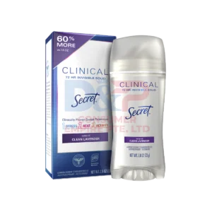 SECRET CLINICAL INVISIBLE SOLID CLEAN LAVENDER 2.6 OZ 73G WHOLESALE 2.6 OZ (73G) - US ORIGIN