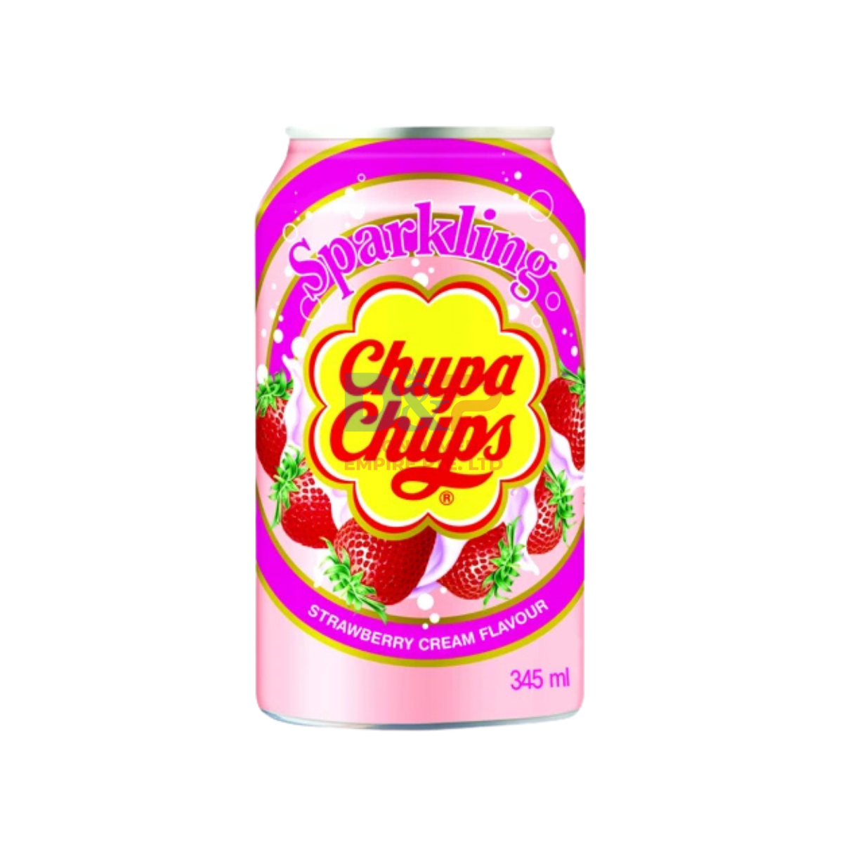 CHUPA CHUPS STRAWBERRY & CREAM FLAVOUR SODA 345ML WHOLESALE 345ML - KOREA ORIGIN