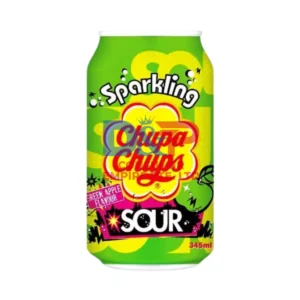 CHUPA CHUPS SOUR GREEN APPLE FLAVOUR SODA 345ML WHOLESALE 345ML - KOREA ORIGIN
