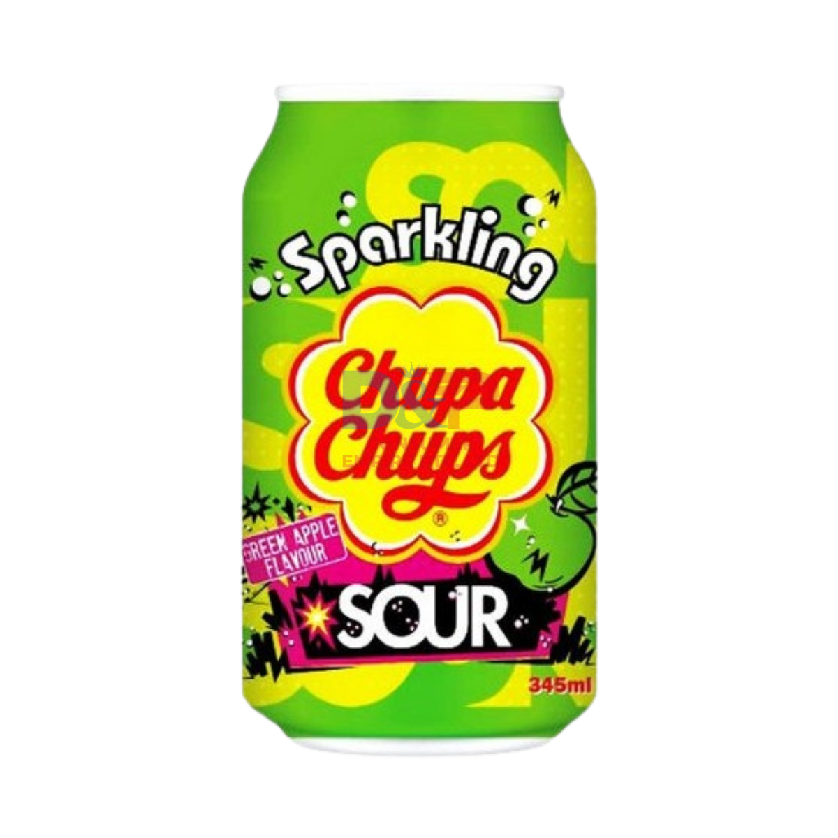 CHUPA CHUPS SOUR GREEN APPLE FLAVOUR SODA 345ML WHOLESALE 345ML - KOREA ORIGIN