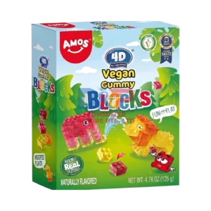 AMOS 4D FRUIT JUICE GUMMY BLOCKS ( TROPICAL FRUIT ) 72G WHOLESALE 72G - CHINA ORIGIN