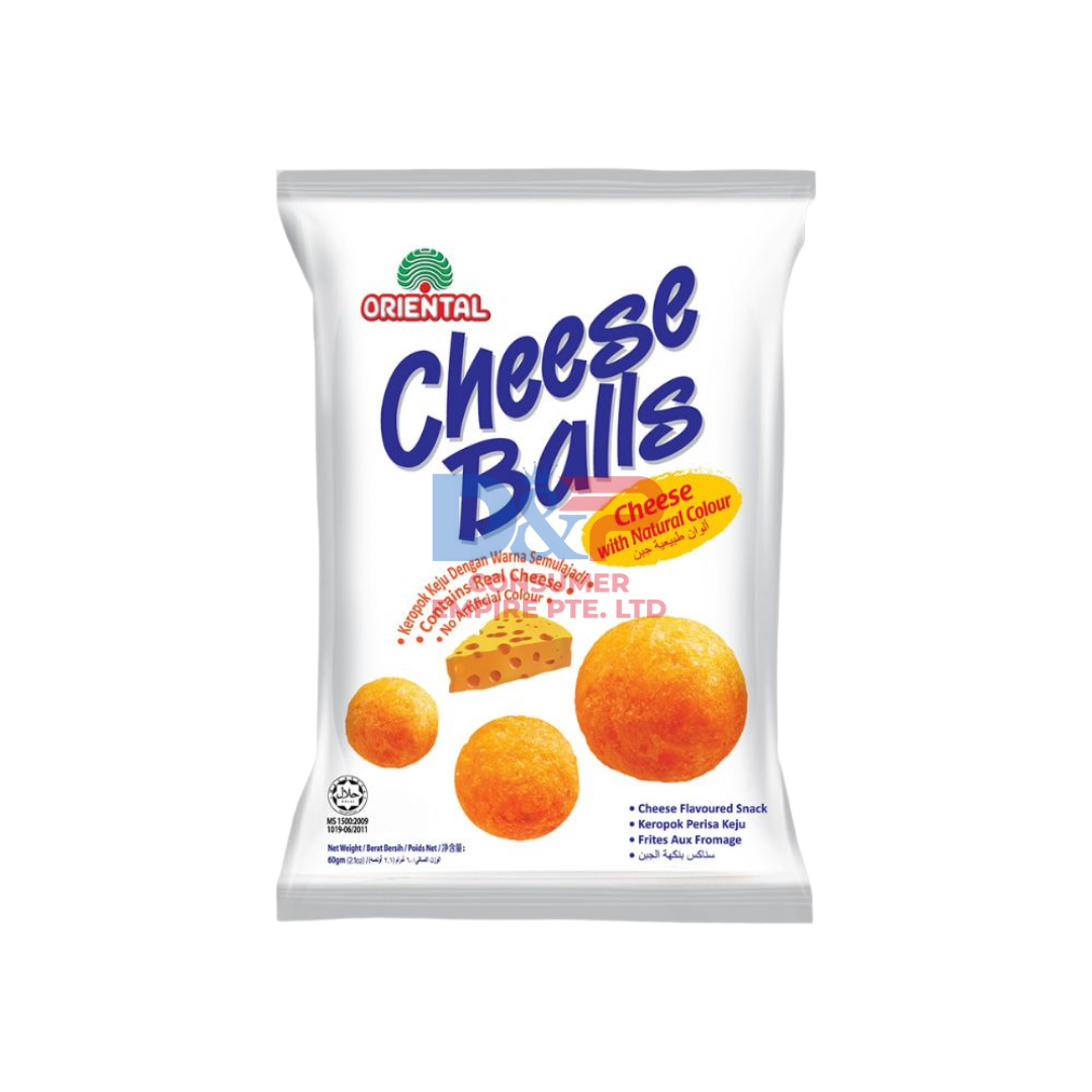 ORIENTAL ORIENTAL SNACKS CHEESE BALL 60G WHOLESALE 60G - MALAYSIA ORIGIN